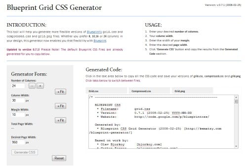 Grid css генератор