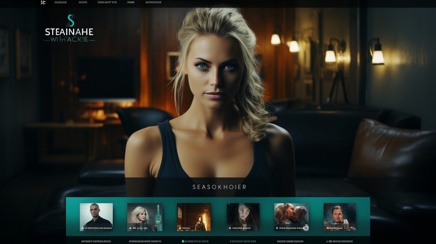 Modern video streaming website with large video frame and responsive design.