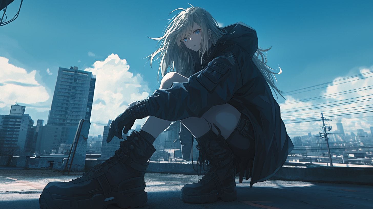 Cammy White's combat boots and gloves in a gritty urban backdrop.