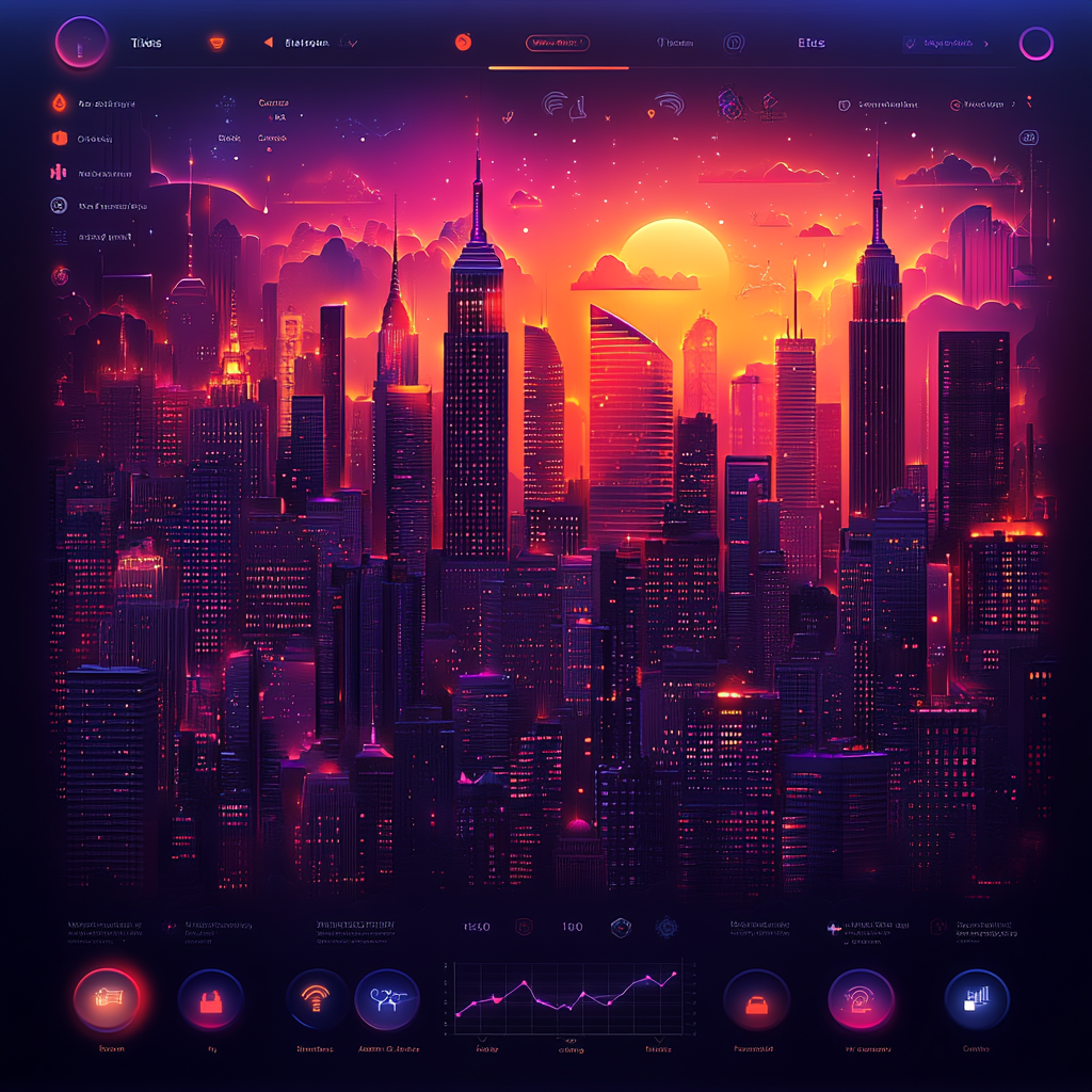 A neon-lit cityscape at sunset with futuristic buildings, data visualizations, and control icons overlaid on the image asks the question: does incognito hide IP?